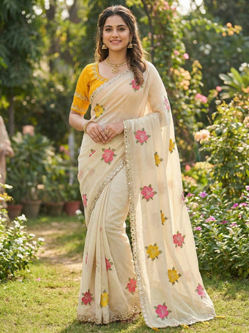Elegant Floral Grace Saree